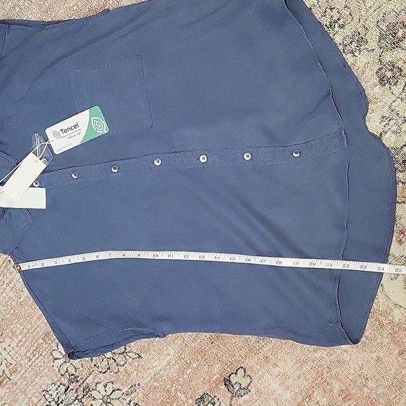 Workshop Republic Clothing Denim Sleeveless Button Down Hi Low Blouse  Size XS - Picture 11 of 12